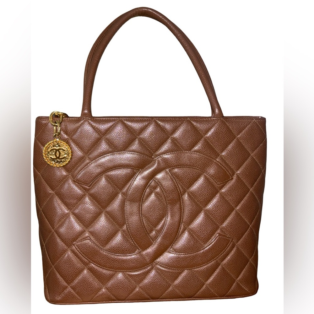 CHANEL Tan Quilted Tote Bag
